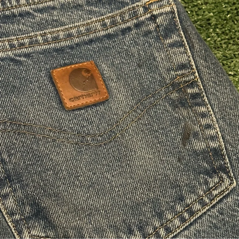 Carhartt Jeans Mens 40x32 Relaxed Flannel Lined Dark Wash Work Denim B172